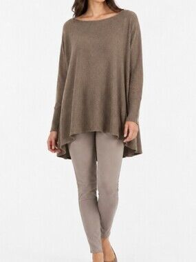 Autumn Cashmere 100% Pure Cashmere Oversized Put To Pit Is 24 Boat Neck Sweater